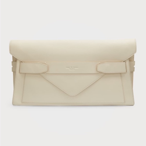 rag & bone Handbags - rag & bone Cream Leather Envelope Clutch